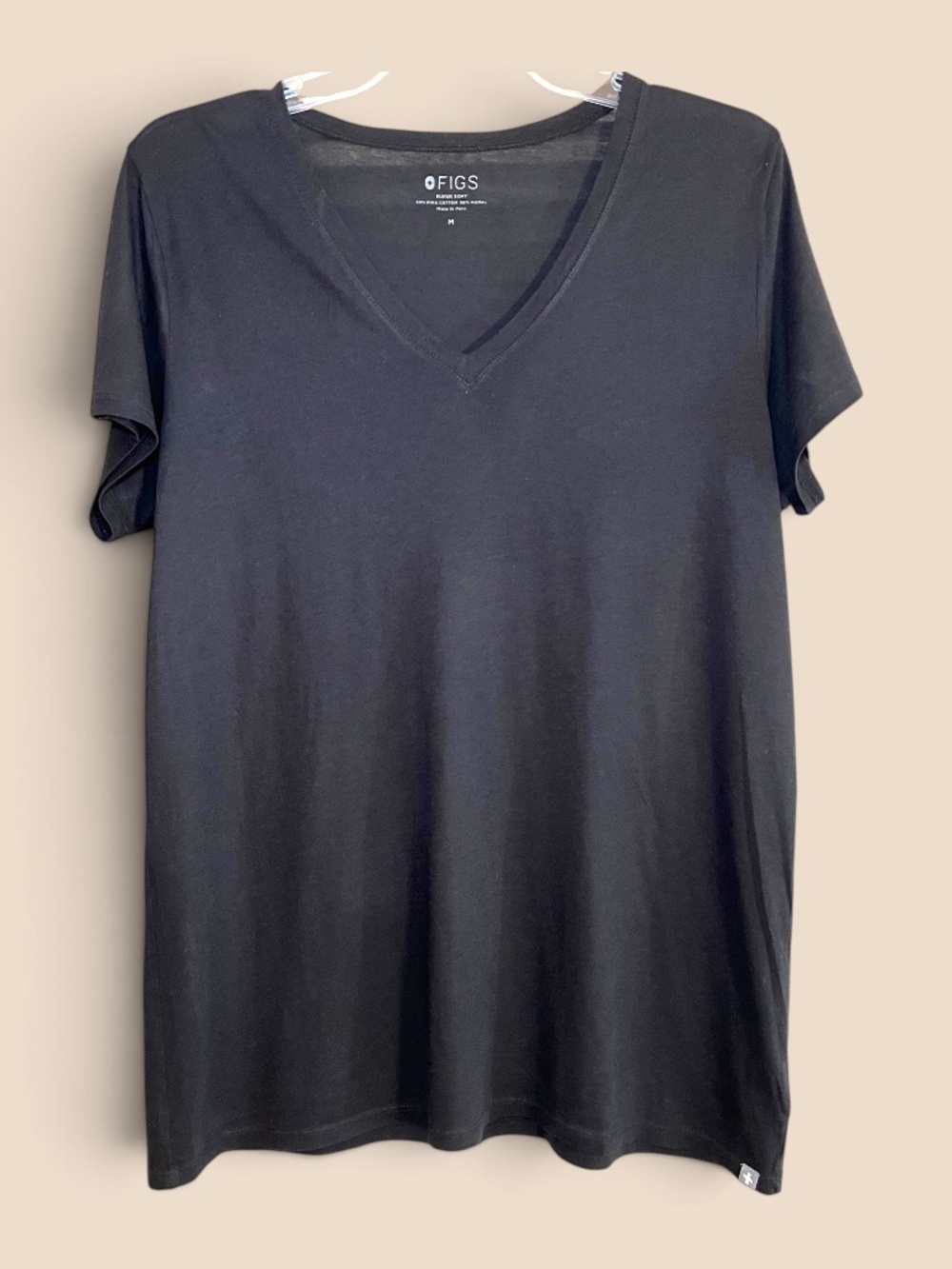 Figs Super Soft Pima Modal Short Sleeve Black Underscrub Size M